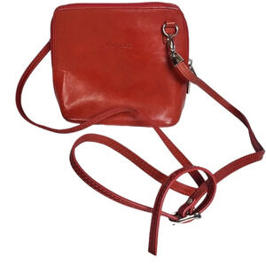 BARBERINI Red Italian Leather Mini Crossbody